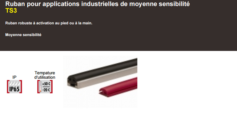Ruban pour applications industrielles de moyenne sensibilité